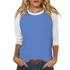 Shirt For Women's Fashion Casual Raglan Sleeve Round Neck 3/4 Sleeve Loose Printed T-Shirt Ladies Top Tops for Women Womens Tops