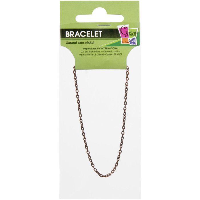 Copper-colored Chain Bracelet Small Link 2 - 20 Cm