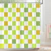 Square and Abstract Line Shower Curtain Geometric Patterns Simple Modern Polyester Fabric Bath Curtain with Hooks Bathroom Decor