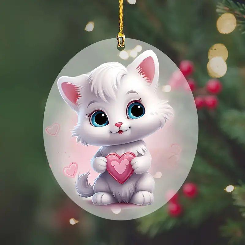 Acrylic Whimsical Bunny Car Charm With Heart Design For Fun And Stylish Decoration Auto