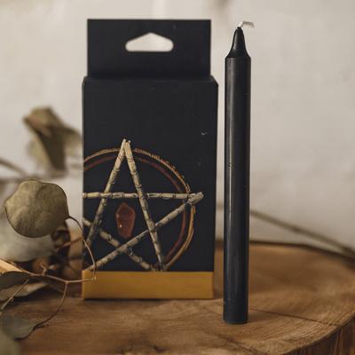 Velas de Manifestação Pretas, Pacote com 12