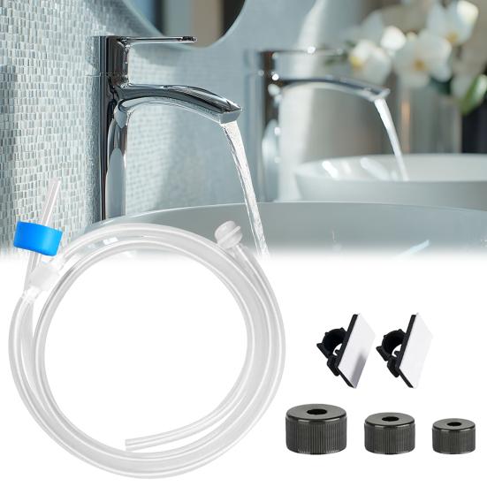 Kitchen Sink Soap Dispenser Extension Tube Kit with 47" Hose Prevent Backflow Check Valve Multipurpose Hand Sanitizer