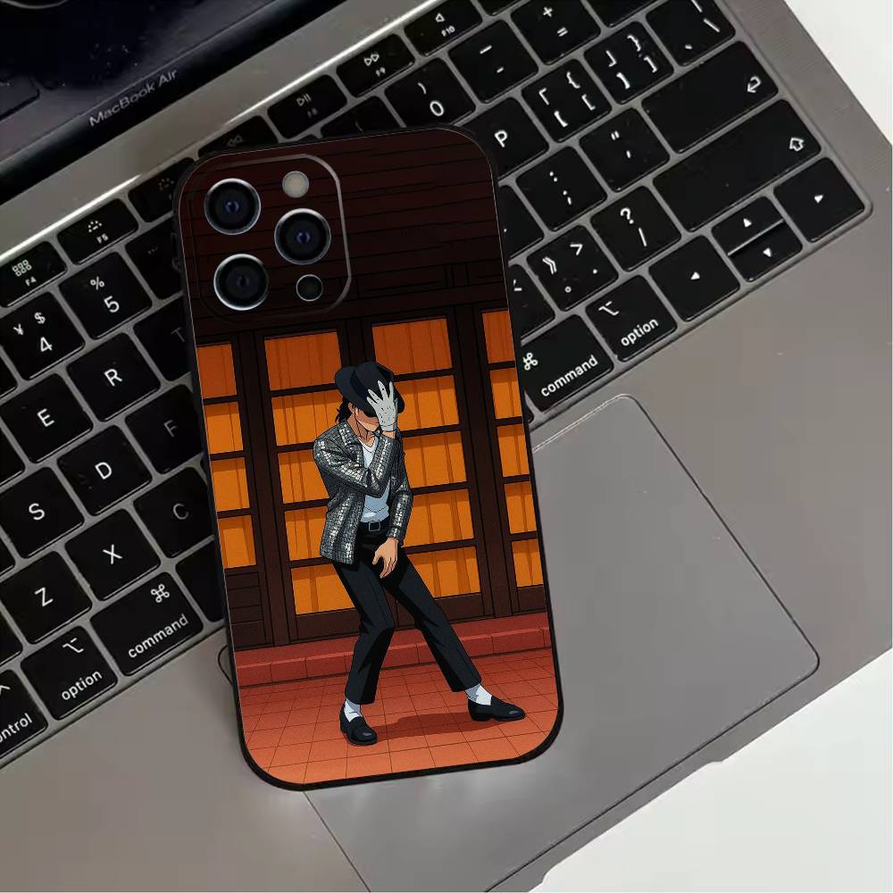 Cute Cartoon M-Michael J-Jackson  Phone Case For iPhone 17,16,15,14,13,12,11 Plus,Pro Max,XS,Soft Silicone Black Cover