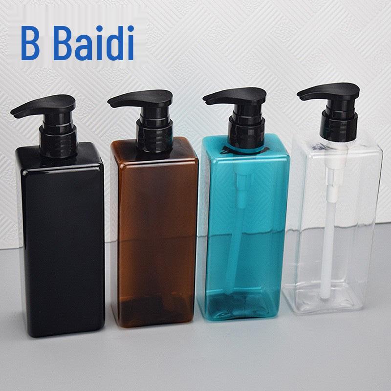 In-Stock 500ml Clear Press-Top Plastic Bottle for Shampoo/Cosmetic Packaging Blue; PET