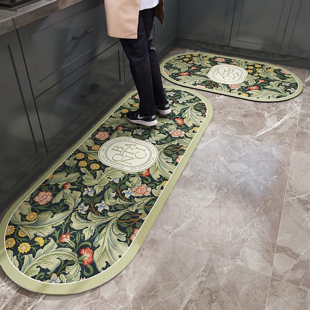 Absorbent Kitchen Rug Non-slip Floor Mat Absorb Oil Kitchen Long Area Rug Bedroom Carpet Entrance Doormat Home Decor Room Tapis