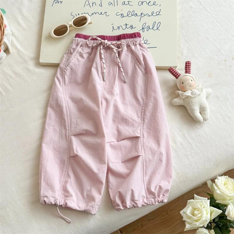 Frühlings-Mädchen Freizeithosen Kinder Lockere Hosen Baby-Mädchen Einfarbige Haremshosen Baumwolle Kleinkind Hosen Kinderkleidung