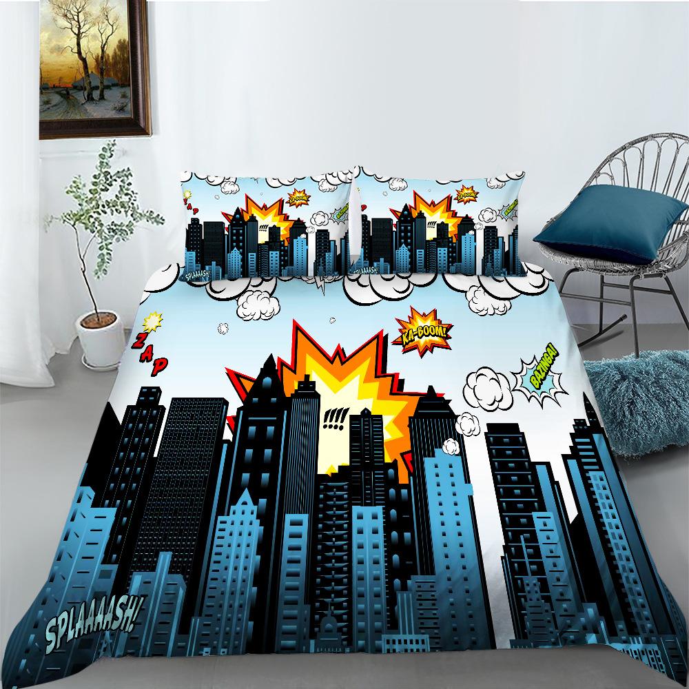 Quilt Cover Pillowcase Two or Three-piece Set Hip-hop Series 3D Digital Printing Polyester