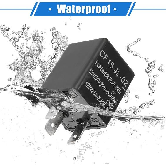 Electronic LED Flasher Relay Fix, CF15 JL02 Turn Signal Flashers Universal for Car Non-Polarity Normally Open ABS Black