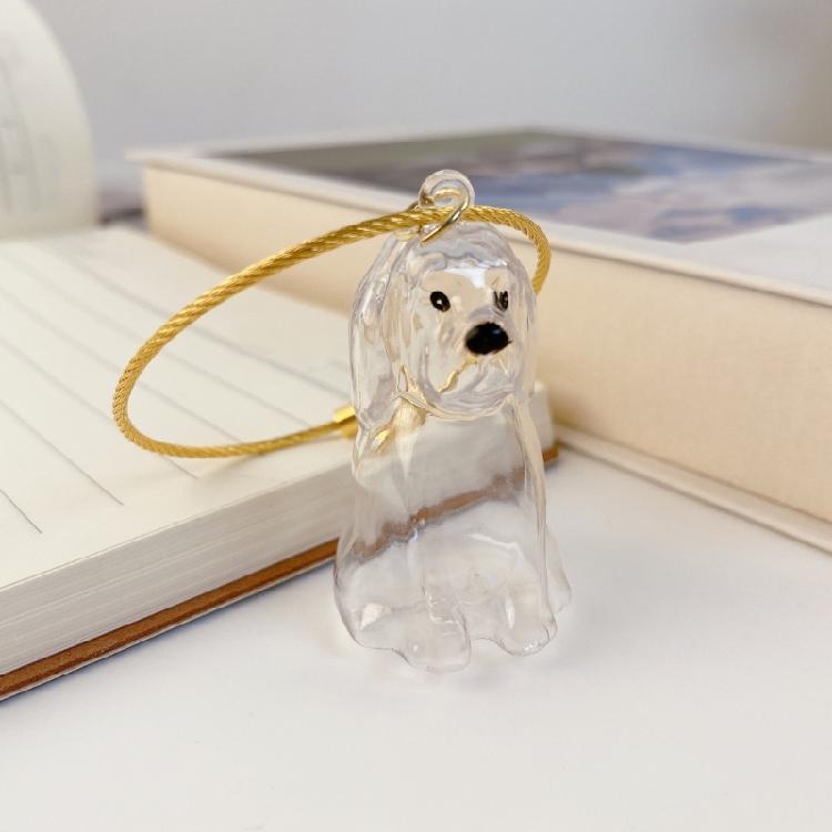 Clear Dog Furs Keepsakes Keychain,Dog Hair Holder Keychain Pet Furs Keepsakes Keychain Memorial Keyring Pet Lover Gift