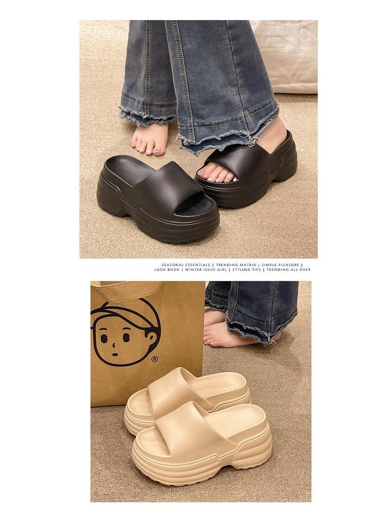 Women's Summer Thick-Soled Height-Boosting Flip-Flops – Ultra-Light, Soft EVA Versatile Slippers