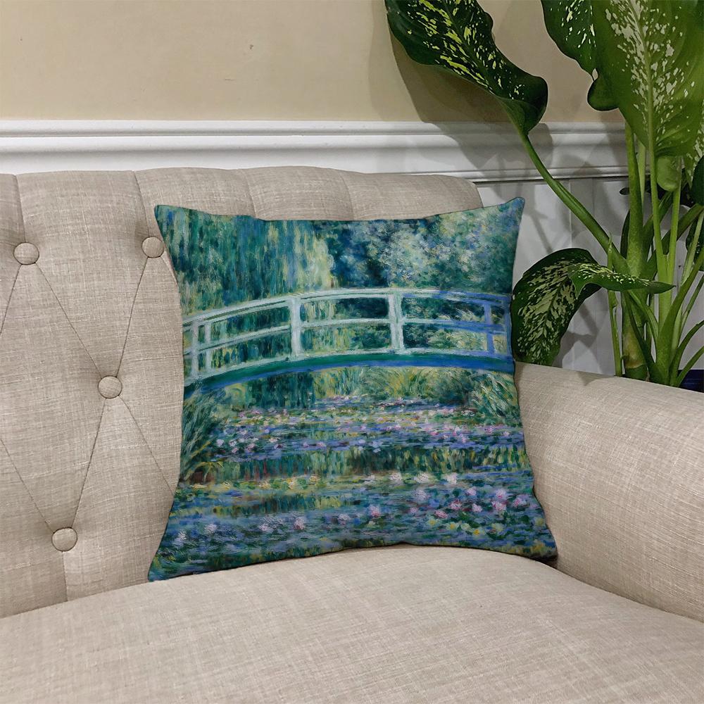 Арт Кувшинки К-Клод М-Моне наволочка Квадратная Наволочка для диванной подушки Повседневная Мягкая и приятная к телу Удобная Наволочка 30cmx30cm