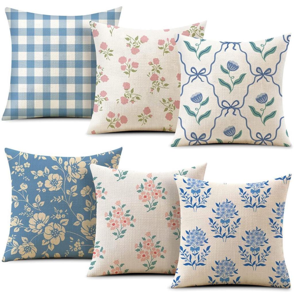 New Small and Fresh Floral Print Pillowcase Home Living Room Sofa Cushion Pillowcase