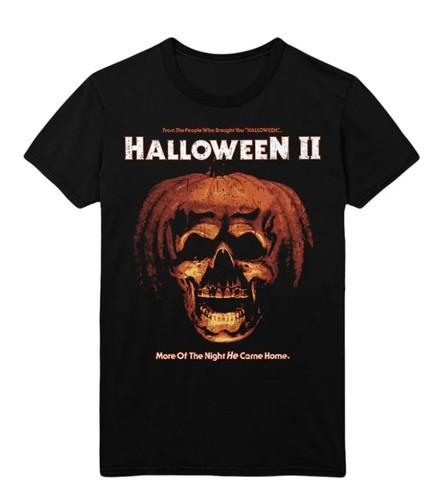 Vintage 80s Halloween Pumpkin Skull Horror Poster Art Graphic T-Shirt S-4XL S разноцветный