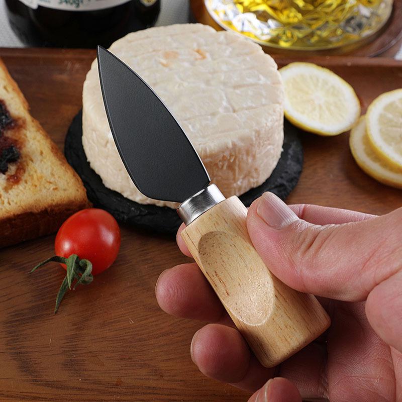 Stainless Steel Cheese & Pizza Knife with Rubber Wood Handle