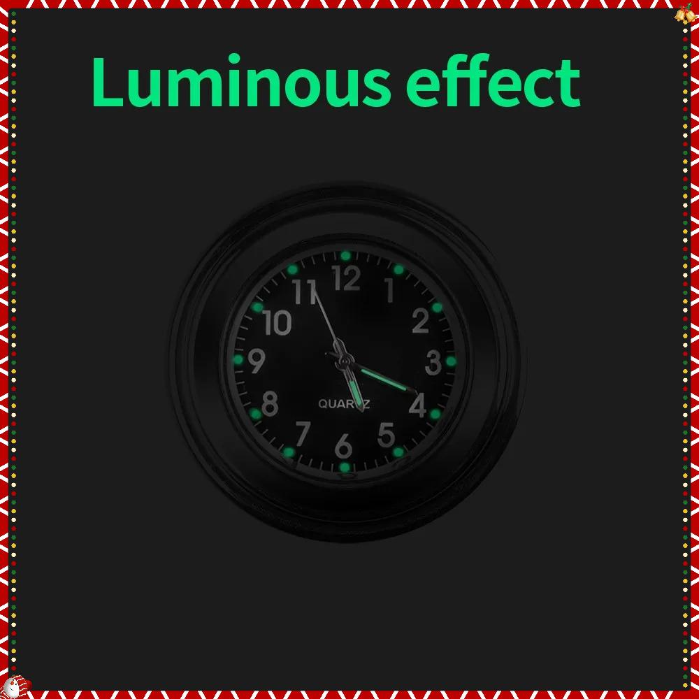 Orologio da moto da 7/8" cromato impermeabile con supporto per manubrio della bici, orologio al quarzo, orologio luminoso in alluminio, accessori per moto universali