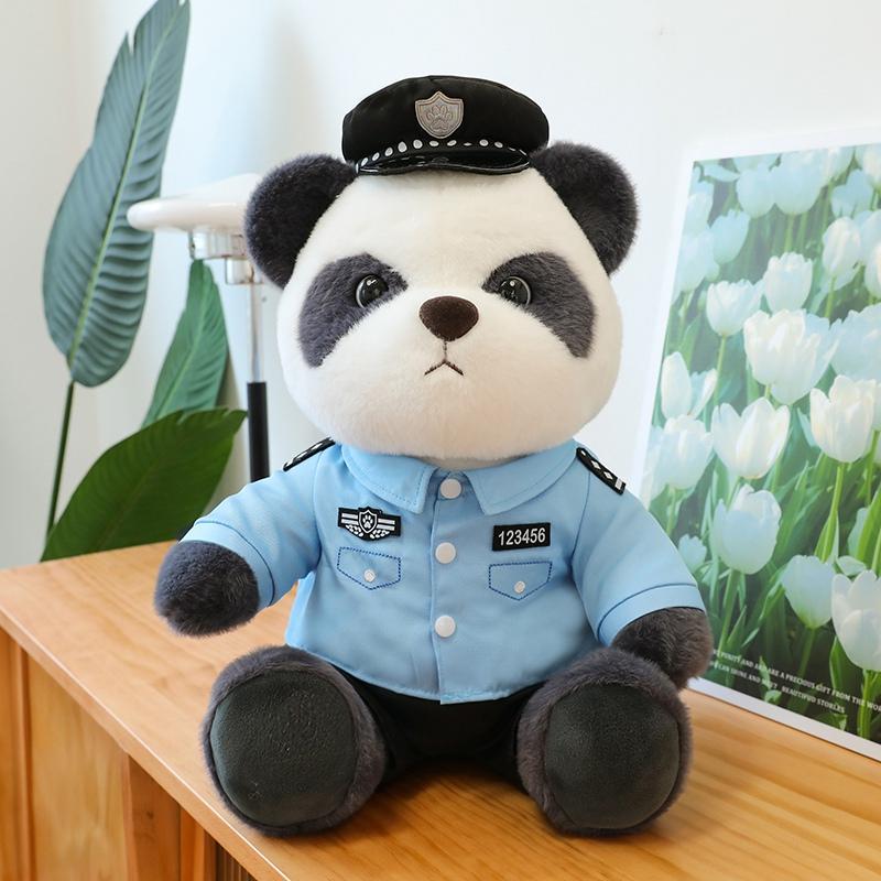 

Творческий мультфильм Профессиональный полицейский Панда Плюшевая кукла Подушка Дорожная полиция Пожарный Безопасность Образование Подарок для студентов about 23cm