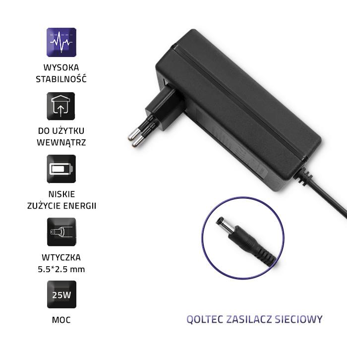 Zasilacz sieciowy Qoltec wtyczkowy 25W | 5V | 5A | 5.5*2.5