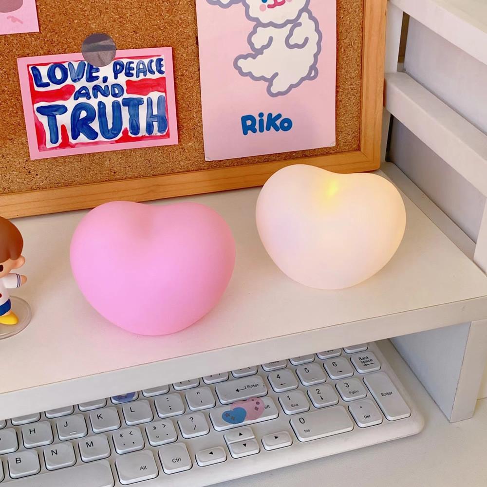 Lovely Ins Style Cartoon Heart Night Light Creative Student Birthday Gift Girl's Heart Ornament Photo Prop Atmosphere Lamp