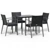 Vidaxl 5-Cz. Gartenmöbel-Set mit Kissen, Polyrattan und Stahl