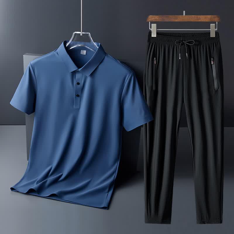 JEEP SPIRIT Men s Ice Silk Casual Two-Piece Set M