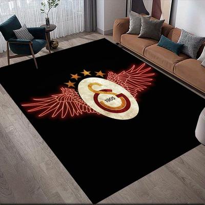 Galatasaray Flannel Pattern Square Carpet,Area Rug,Carpet Rug for Living Room Bedroom Sofa Playroom Decor,Non-slip Floor Mat