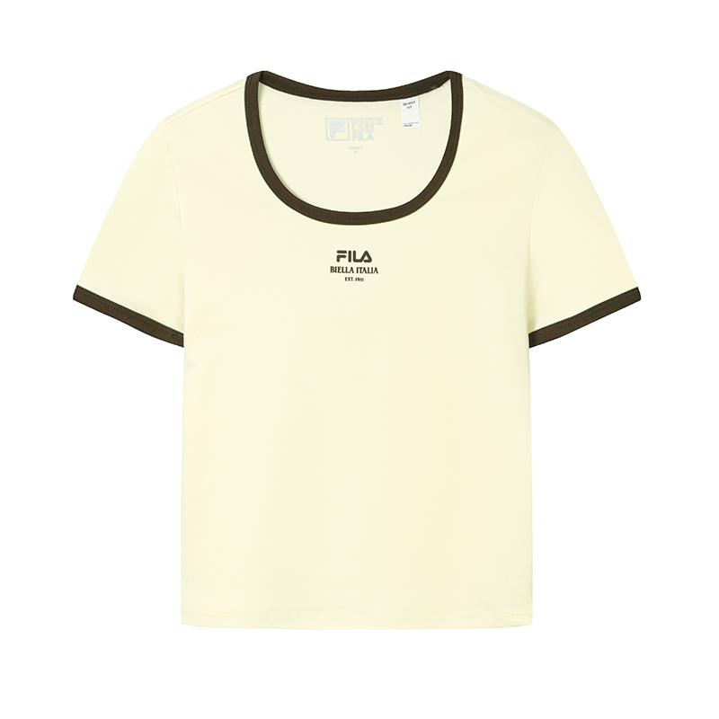 FILA Original Comfortable Simple Solid Color Short Sleeve T-Shirt Women tops F11W639125FYE S