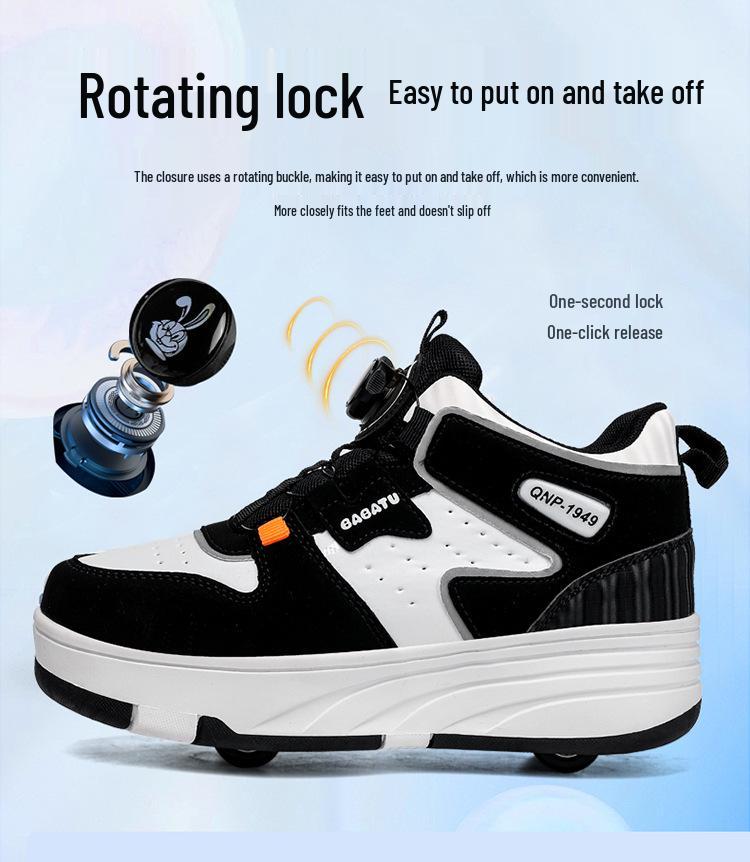 Vierrädrige Rollschuhe für Kinder - Sportliche Laufschuhe mit Rollen für Mädchen und Jungen