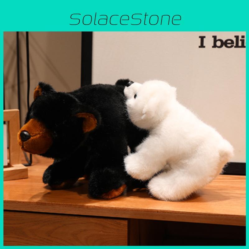 Cartoon Plush Bear Stuffed Animal With Long Pile Fur For Children And Gift Giving