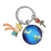 Starry Sky Little Prince Fox Keychain - Metal Rose Pendant Handbag Charm