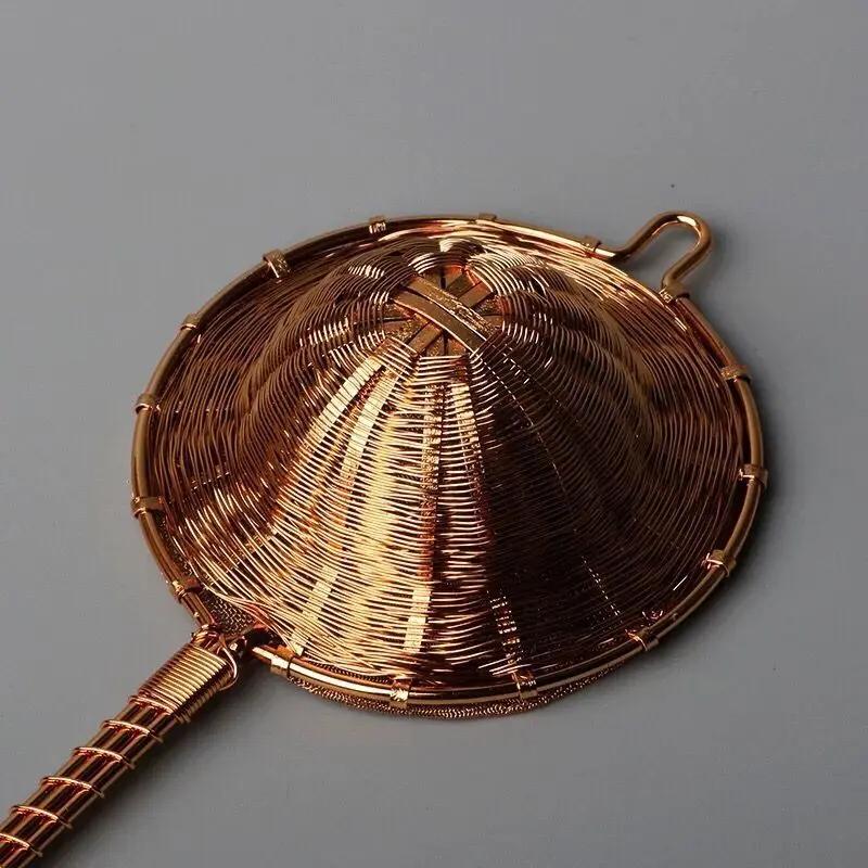 Passoire à thé japonaise Filtre à thé en cuivre pur Maille Argent Doré Filtration du thé Thé Accessoires de thé Passoire à thé en maille dorée