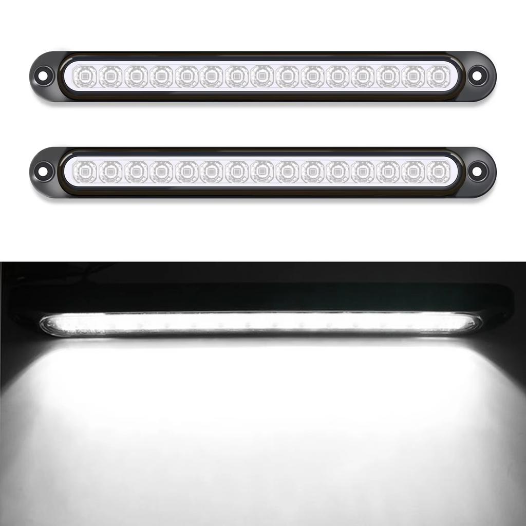 2PCS Truck Rear Tail Light for Car Trailer Lorry Turn Signal Stop Brake Lights Side Marker 15 LEDs Light Bar 12V 24V Universal
