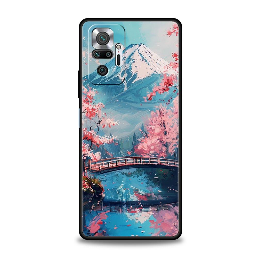 Japan Mount Fuji Painting Cherry Blossom Phone Case For Xiaomi Redmi Note 14 13 5G 10 11 12 Pro Plus 4G 14C 13C 12C 10C Cover
