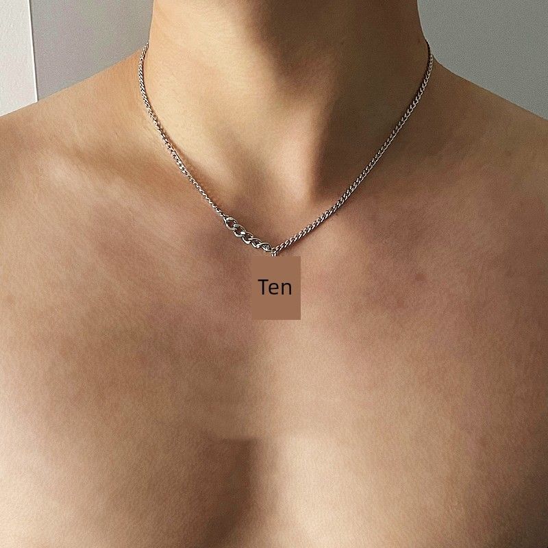 

Fashion Ins Style Short Cross Titanium Steel Necklace Men s Mesh Red Simple Hip Hop Clavicle Chain Elegant Wild Tide Glossy Cross Necklace