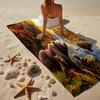 Herbstliche Bärenfamilie Szene Strandtuch, Superweiche Mikrofaser, Geschenk für Sie/Ihn, Geburtstag, für Pool, Strand, Reisen, Heimdeko Fan-Geschenke