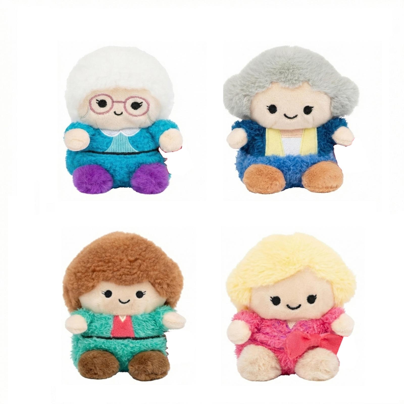 

Set of 4 Plush Stuffed Dolls Soft Toy Collection with Various Character Designs Suitable for Kids and Collectors Plush Toy Set One Size