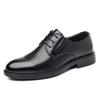 Leather shoes men's 2025 new summer breathable hollow hole business leisure inner height increase lace-up men's shoes