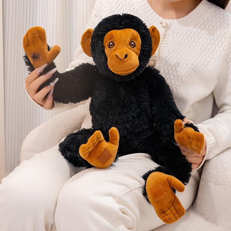 Nouvelle Décoration Accompagne 1 Pièce 50cm Peluches Orang-outan Noirs Douces Peluches Dessin Animé Singe Poupée Oreiller Câlin Pour Cadeaux d'Anniversaire