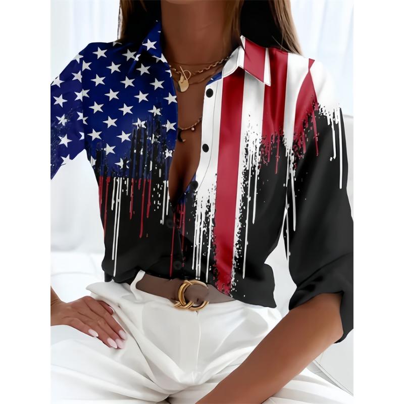 Hot Ladies Shirt 3D Print Long Sleeve Loose Shirts Hawaiian Shirts Fashion and Casual Character Size Comfortable Fabric