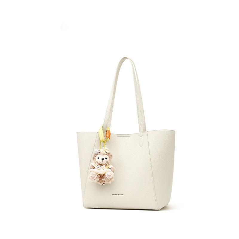 

Leather Tote Bag for Women s Autumn and Winter New Large Capacity Commuting Shoulder Bag, Retro and Simple Hand-held Bucket Bag 27*14*27cm