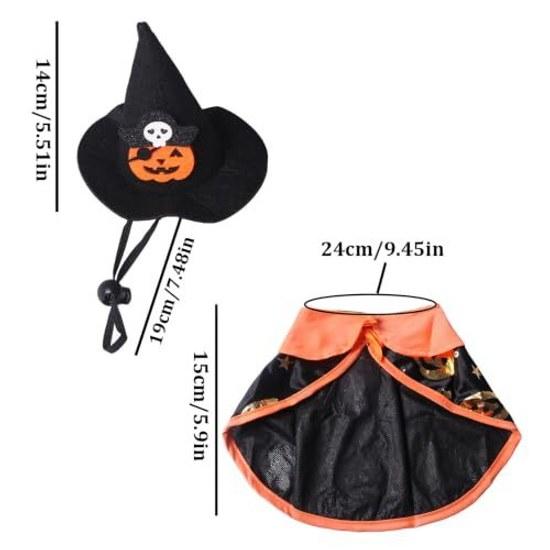 Halloween pet clothing costume 2-piece set hat cape cats dogs witch cute photo shooting