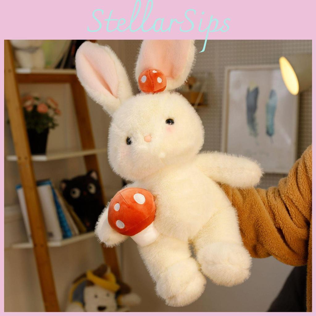 Plush Bunny Mushroom Rabbit Doll White Stuffed Animal Birthday Decoration Gift