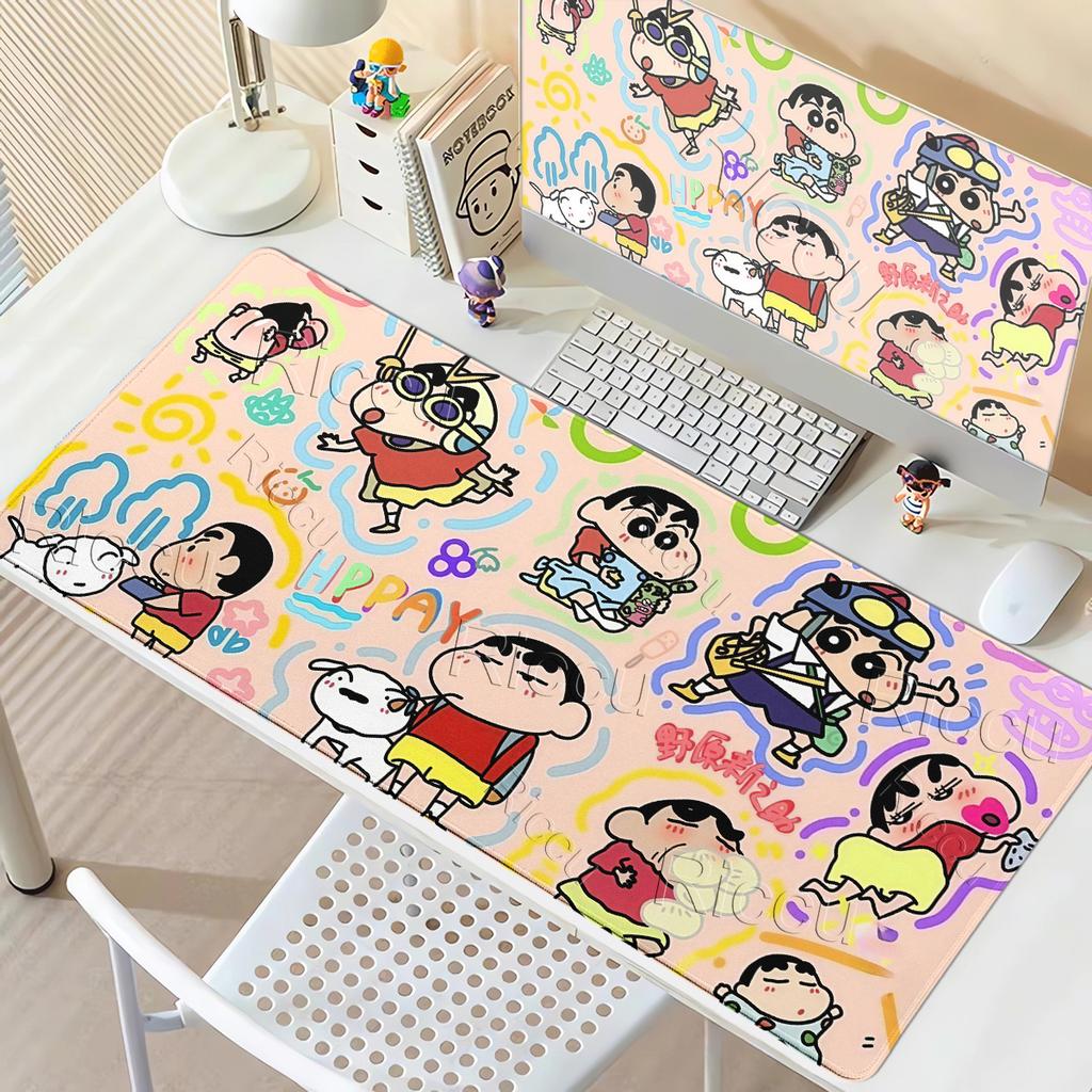 XXL Anime Lovely C-Crayon Shin-chan Pattern Mouse Pads Kawaii Cartoon Rubber Rug Gaming Table Laptop Computer Keyboard Desk Mats