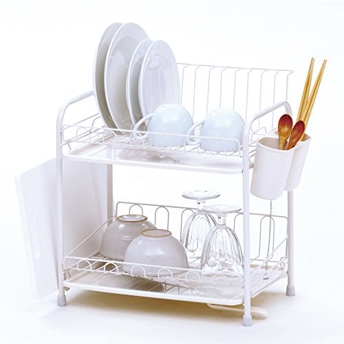 Pearl Metal Alesta Dish Drainer, 2-Tier, with Draining Tray, Standard Size, HB-1857