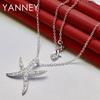 Fashion 925 Sterling Silver 16-30 Inches 30MM Starfish Zircon Necklace For Women Charm Jewelry Party Gift Wedding