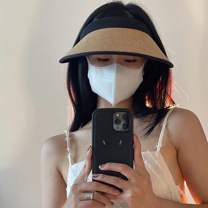 Women's Wide Brim Sun Protection Straw Hat with UV Face Cover for Outdoor Summer Activities