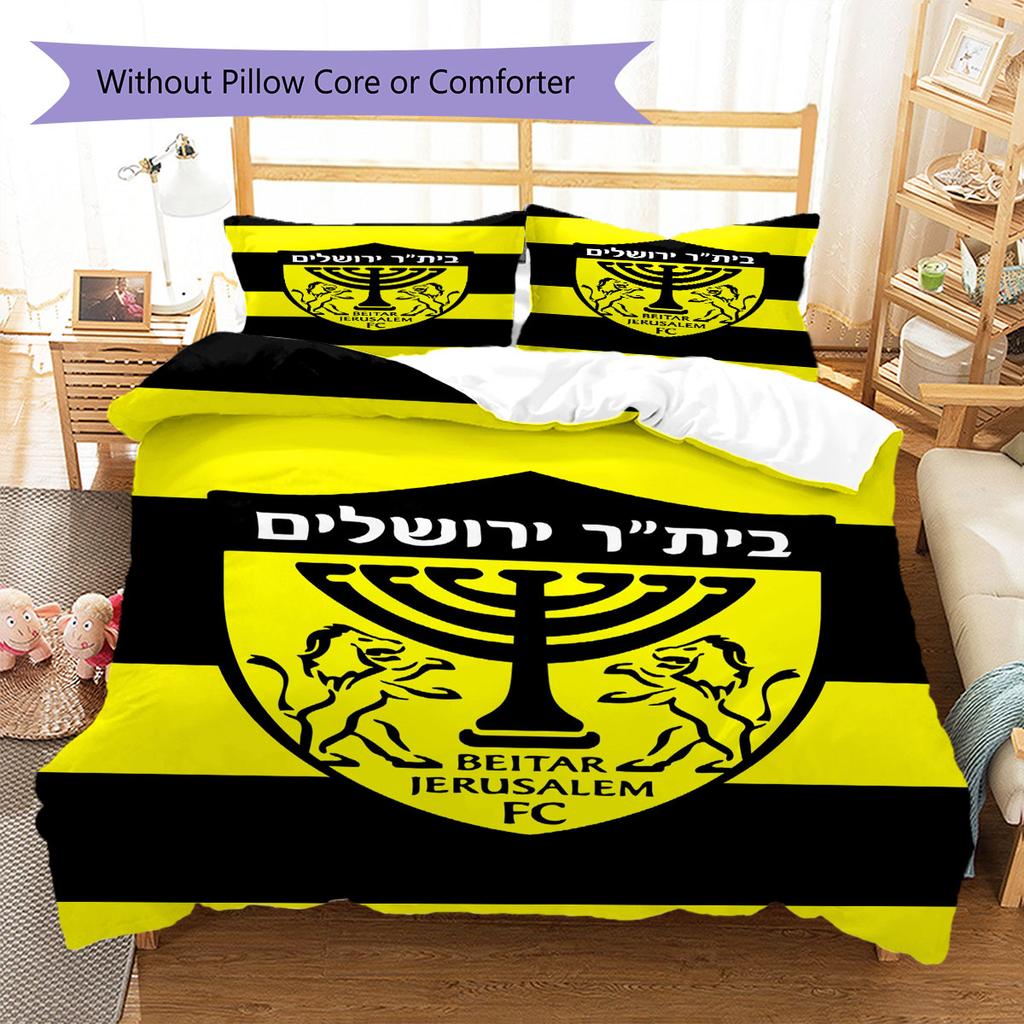 Beitar Jerusalem Pattern Bedding,Quilt Set Quilt Cover Pillowcase Home Birthday Gift(1 * Duvet Cover + 2 * Pillowcase, Without Core)