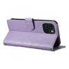 For iPhone 15 Case Rhombus Stitching Wallet Stand Leather Phone Cover with Long/Short Strap