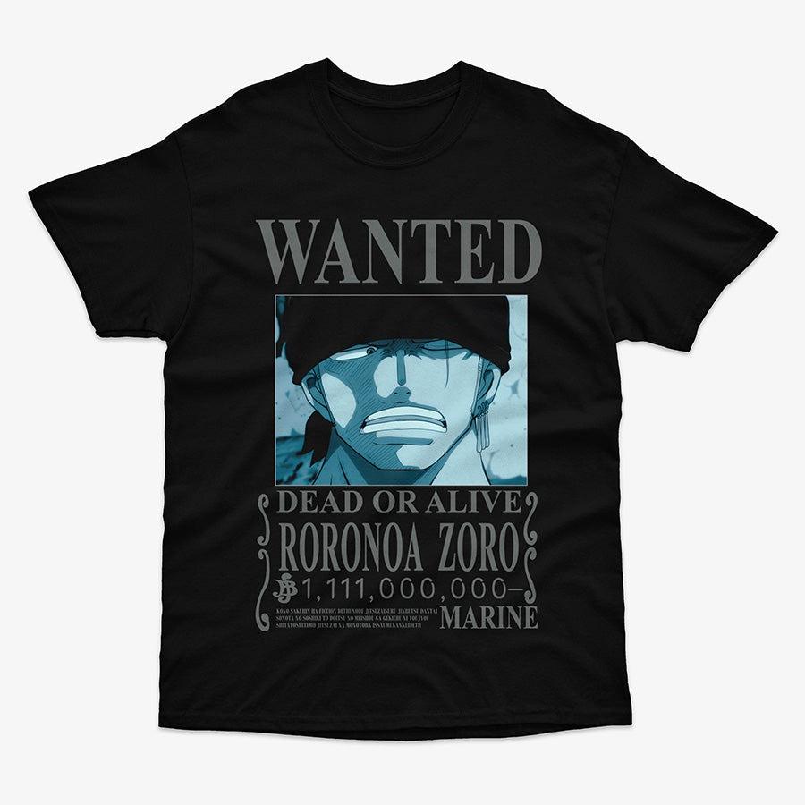 One Piece Roronoa Zoro Wanted Poster Anime Graphic T Shirt Retro Manga Streetwear Cotton Oversized Tee S разноцветный