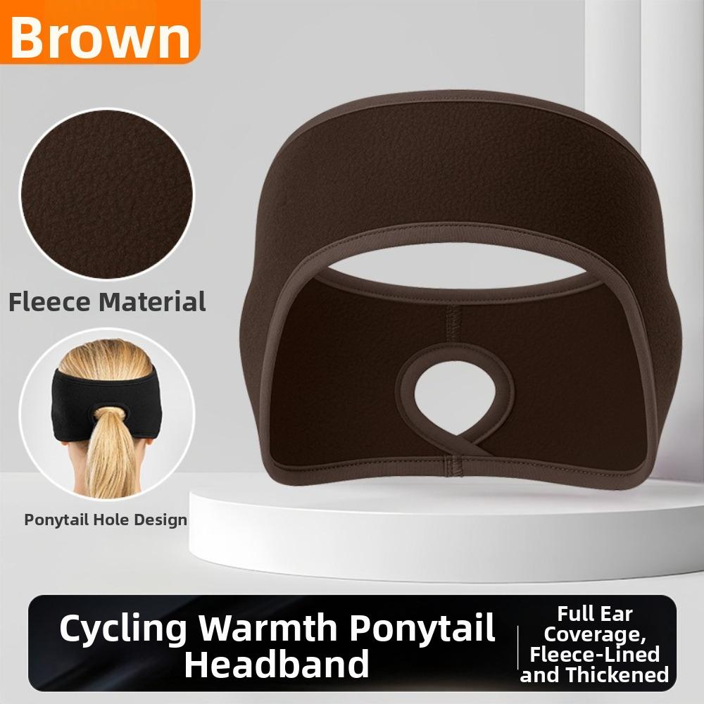Thermal Insulation Ponytail Headband Fleece Material Sport Headband Ear Warmer Headband  Cycling