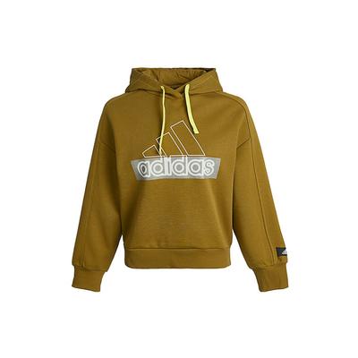 Sweat Hoodie Logo American Retro Print Sportlich Lässig Gestrickt Damen Hoodies Oliv GP0720